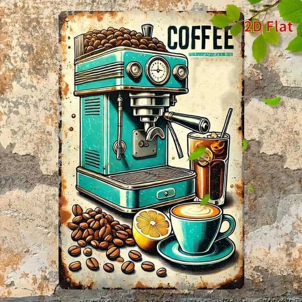 Vintage Espresso Coffee Metal Sign Iron 8x12 Inch Retro Wall Decor Plaque Tin Plate For Kitchen Cafe Bar D260314