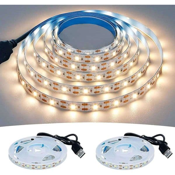 DC 5V USB Strips 2835 Warm White Strip TV Background Lighting Tape Home Decor Lamp 1- 5m LED String Light 26Y0314