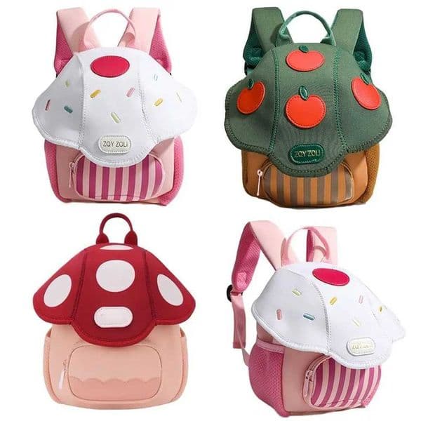 FAshion PU Cute Mushroom Backpack Cartoon Kindergarten School Bags Bag Mini Backpack for H260314