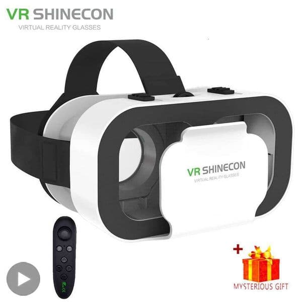 Shinecon 3D VR Glasses Virtual Reality Viar Goggles Headset Devices Smart Helmet Lenses For Cell Phone Mobile Smartphones Viewer 26Y0314