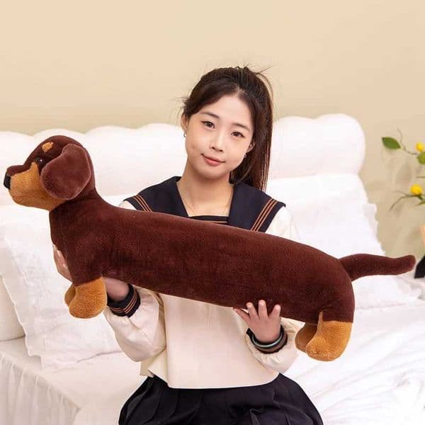 Dachshund Plush Long Pillow Brown Dog Body Pillow Animal Body Hugging pillow Long Pillows Stuffed Home DecorXJ260314