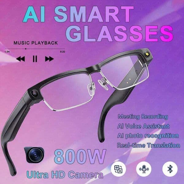 2026 New AI Photo Conference Recording Music Playback Translation Al Voice Assistant Bluetooth Call Smart Glasses