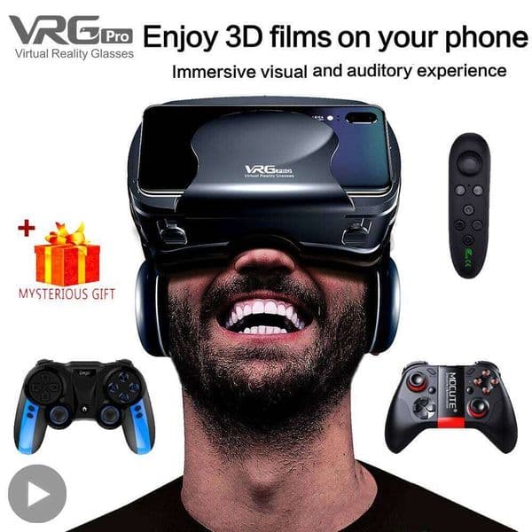 2026 New VRG outdoor Pro 3D Virtual Reality VR Glasses Headset Viar Goggles Helmet Lenses Smart For Phone Smartphones Viewer Cell Devices Free Shipping