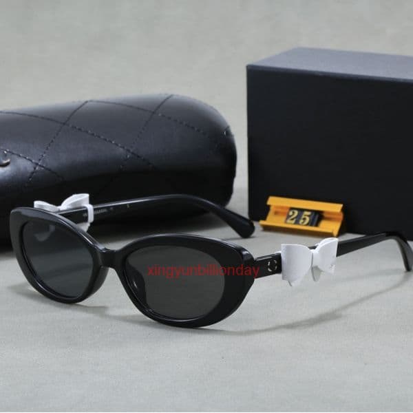 designer sunglasses cc sunglasses Round Bow Sunglasses for Women Fashionable Sun Protection Street Photography channels sunglasses