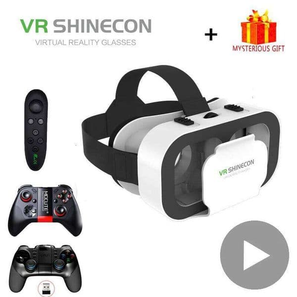 VR Shinecon Helmet 3D Glasses Virtual Reality For Smartphone Smart Phone Headset Goggles Casque Wirth Viar Binoculars Video Game 26Y0314