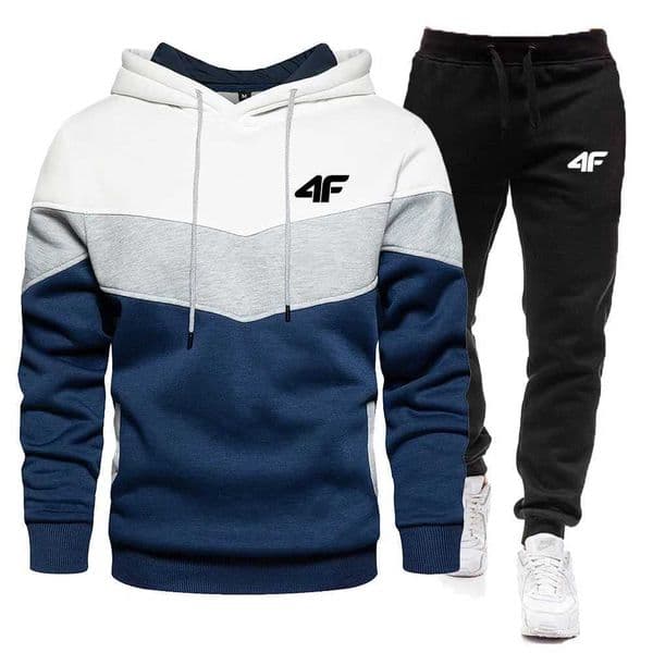 2-Piece Fleece Tracksuit for Men Thick Hoodies and Pants Warm Sportswear Suit Hip Hop Trend Clothing Winter and Fall Z260314