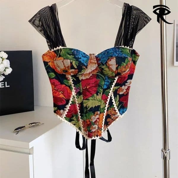 Summer American Retro Print Evening Camisole Female Strap Lace Spliced Slim Top 2026 Streetwear Floral Vintage Beach Tank Top Original Tank Designer Tops Wholesale