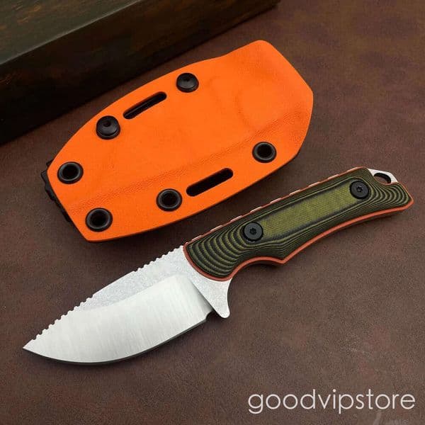 knife 2Models 15017 Hunt Fixed Blade Knife 2.44 S30V Drop Point, G10/Wood Handles