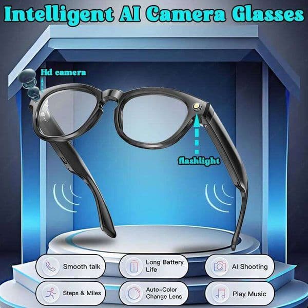 New For Xiaomi AI Video Camera, Music, Call, Voice Assistant, Automatic Color Changing Lens Smart Glasses Men And Women