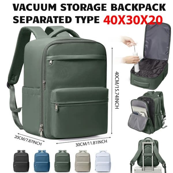 Ryanair 40x30x20 Travel Backpack Vacuum Compression Backpack with Pump Wizzair Cabin Bag 156 Laptop Travel BagStorage Bag 260312