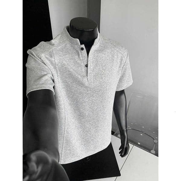 Summer Designer T-shirt Trendy Fashionable Stand Polo Collar Short Sleeve Men's Designer Hoodie Trendy Casual Loose Simple