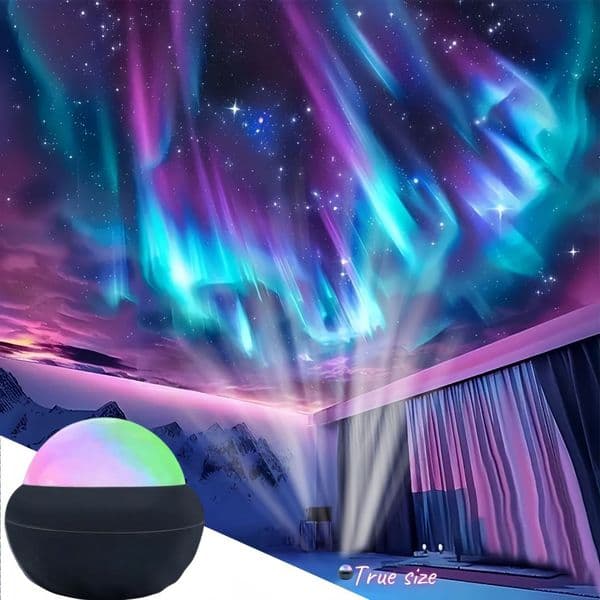 Northern Lights Starry Sky Projector Lamp LED Atmosphere Light Night Aura Aurora Glowing Lamp for Room Party Decoration Gifts