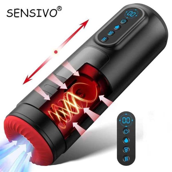 11A LCD Automatic Sucking Male Masturbator 9 Thrusting Vibration Blowjob Machine Heating Pussy Penis Pump Masturbation Cup Sex Toys