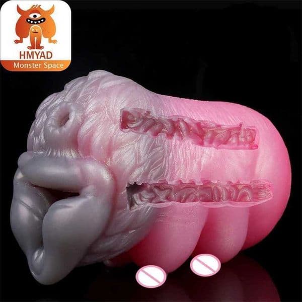 11A HMYAD Animal Shewolf Fantasy Two channel Onahole Silicone Male Masturbator Realistic Textured Pocket Pussy Stroker Adult SexToy