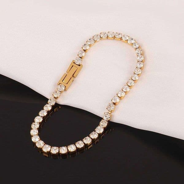 316L 4mm Stainless Steel For Women Men's Hip Hop Tennis Chain Bracelets Luxury Crystal Zircon Bracelet Jewelry Z260313