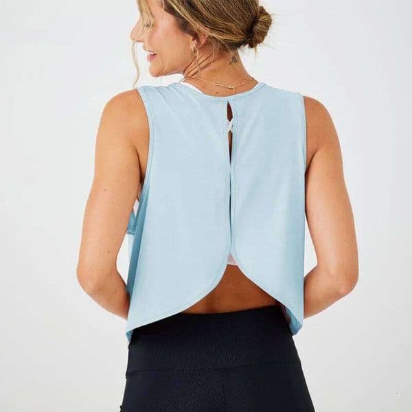 Women's Quick-Dry Sleeveless Cutout Sports Top Tank - Yoga Cover-Up for Gym, Running & Training 26Y0314