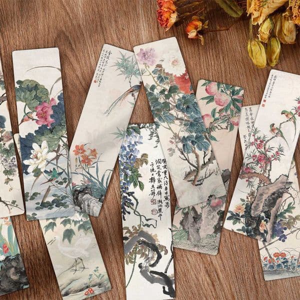 24 Chinese Style Ink Painting Paper Bookmarks Cultural Creative Small Gifts Childrens Knowledge Learning Bookmarks for Book Annotation L260314