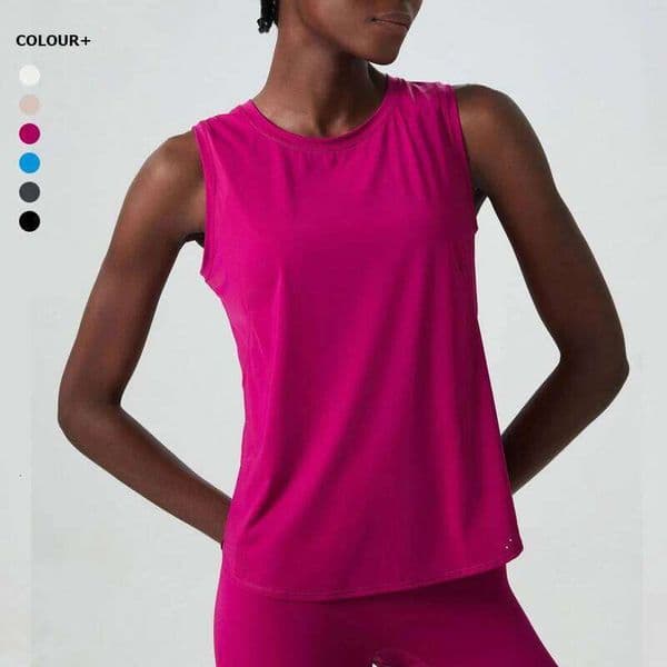 Summer Sleeveless Yoga T-Shirt Women Loose Fitness Running Tank Top Breathable Quick Dry Gym Vest Female Workout Sportswear 26Y0314