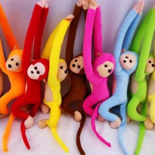 Colorful Long-arm Monkey Plush Stuffed Dolls Childrens Animal Plush Toys Creative Curtain Dolls Hanging Monkeys Decorative GiftXJ260314