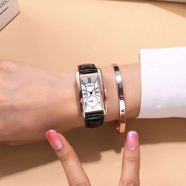 2025 New Fashion Thin Belt Rectangular Quartz Leisure Roman Scale Women's Watch