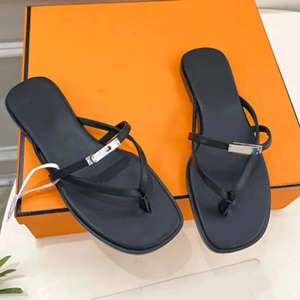 Palladium plated buckle Miss sandal luxury calfskin Mini style interlaced silhouette Minimalist womens sandals Womens Classic Buckle Shoes size 35-44