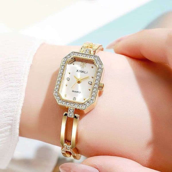 New Fashion Luxury Quartz Square Watch Rhinestone Wristwatch Casual Women Watches Relogio Feminino for Woman