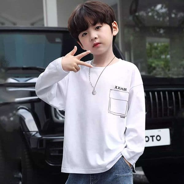 Boys' long-sleeve t-shirt spring and autumn 2026 new model children's base shirt cotton top for older kids summer boys' inner wear