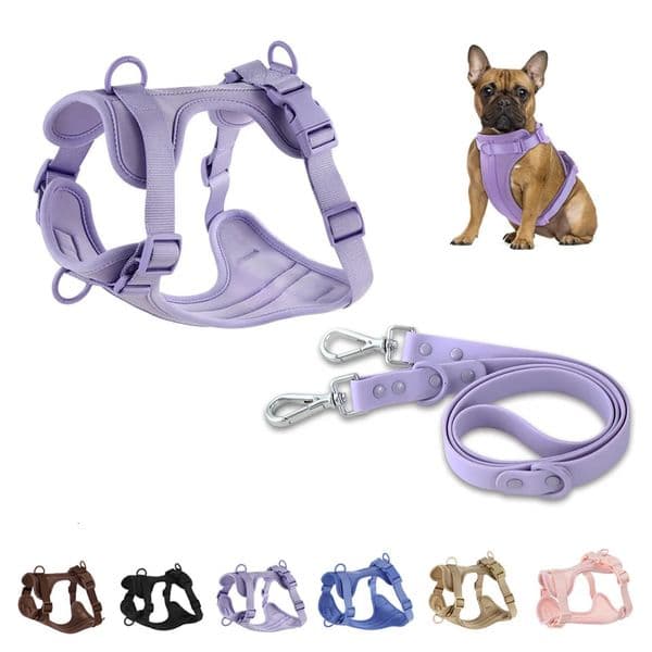 Double Dog Leash PVC Comfortable and breathable Dog Harness and leash set Adjustable Chest Strap Collars-f- Harnesses Leashes 260227BJ