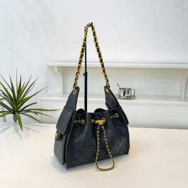 Designer cc 25 Caviar Leather Drawstring Bucket Hobo Underarm chain homeless Diamond Lattice Matelasse chan bag Handbag 25bag Large Capacity Jumbo Bag