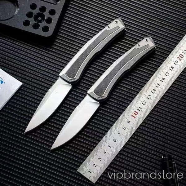fixed blade knife Tactical 0556 Folding couteau Knife Two-Tone Drop Point Blade pocket knife Titanium Handle with Carbon Fiber Inlays Outdoor Hunting Camping ED
