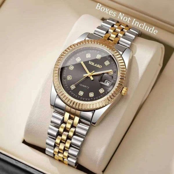 Luxury Rhinestone Men Business Watches Fashion Women Quartz Watch with Calendar Clock GiftWithout Box