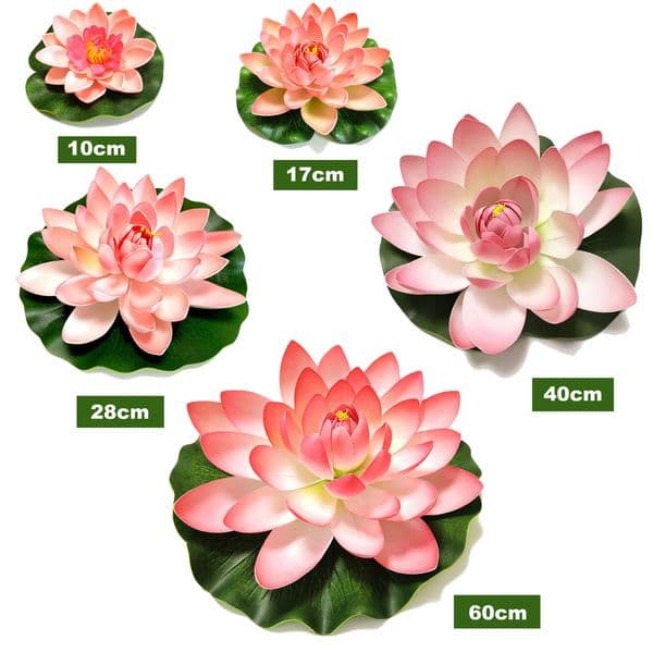 1017284060cm Lotus Artificial Flower Floating Plant Lifelike Water Lily Micro Landscape for Pond Garden Decor 260312