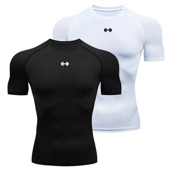Compression T Shirt Men Summer Sportswear Running Tshirt Elastic Quick Dry Sport Tops Tee Athletic Gym Workout Shirts 260313BJ