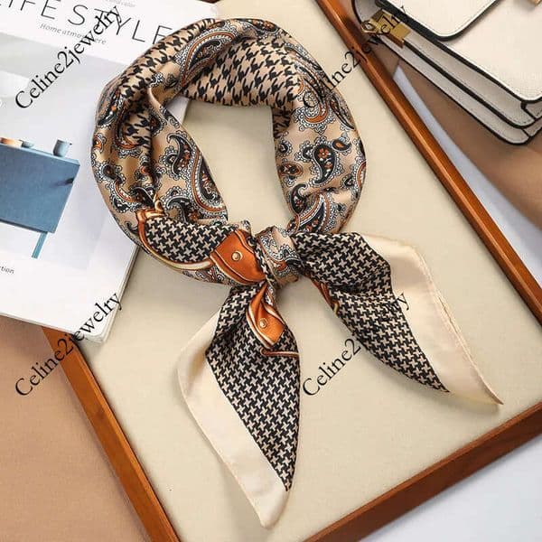 Classic 42style 70x70cm Designer Letters Print ral Silk Scarf Headband for Women Fashion Long Handle Bag Scarves P Shoulder Tote Lage Ribbon Head Wraps 8d3