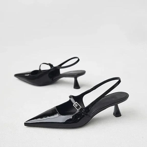 Stunning Korean Style Pointed Toe High Heel Sandals Women Spring Summer Autumn Fashionable PU Leather Rubber Sole Shoes 260312