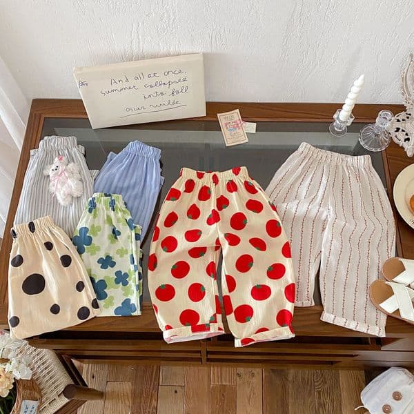 0-6Year Child Pants Cotton Thin Casual Sports Trousers Full Print Loose All-mtach Pants Boys Girls Baby Mosquito Resistant Pants 260305