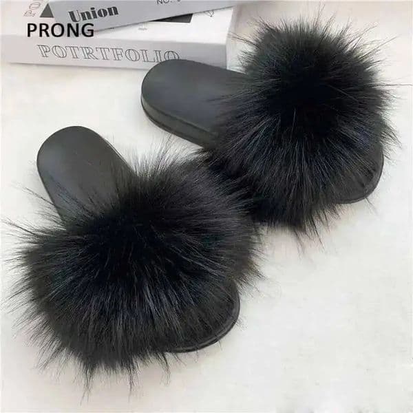 Summer Faux Fur Slippers Women Indoor Furry Fur Slides Female Plush Flip Flops Flats Sandals Casual Fluffy Slipper House Shoes 260312