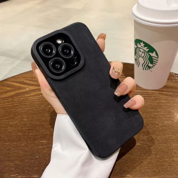 Luxury Matte Soft Leather Phone Case For iPhone 17 16 15 14 Plus 13 12 11 Pro Max X XR Lens Protection Shockproof Silicone Cover
