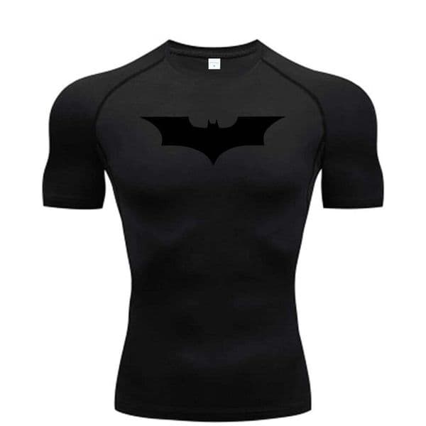 Bat Printed Men's Tight T-Shirt Running Compression T Gym Fitness Jogging Short Sleeve Male Casual Shirt Tops 26Y0316