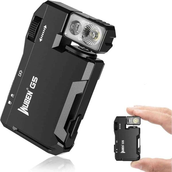 WUBEN G5 Rechargeable EDC Powerful RGB Flashights, 400 Lumens Portable Flat Mini Flashlights, Magnetic Keychain Light 26Y0316