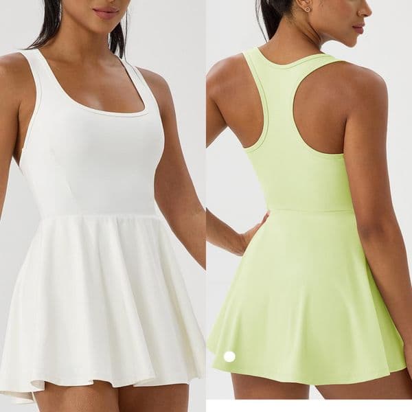 UU-L5883 Sports Tennis Dress Quick-drying Sleeveless Fitness Dress Outdoor Leisure Yoga Dress or High Waist Yoga Shorts Running Leggings Fitness Shorts
