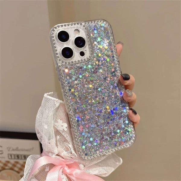 Colourful Glitter Sequins Rhinestone Phone Case For iPhone 17 Air 15 16 Pro Max 16e 14 Plus 13 12 11 Shockproof Protective Cover 26L0316