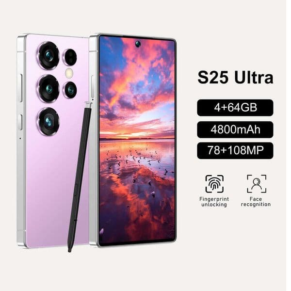 New S25 Ultra Smartphone 5.0inch Center-Punched Full Screen Built-in Pen True 4G Network 4+64
