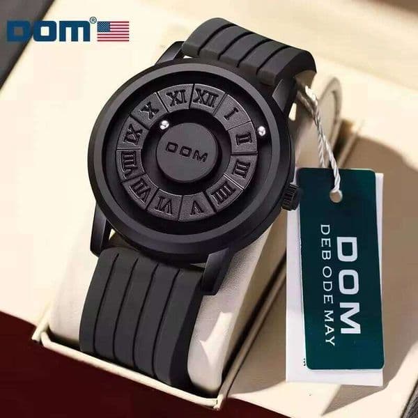 DOM 1345 Quartz Fashion Personality Creative Magnetic Ball Rotating Design Waterproof Men's Simple Watch reloj