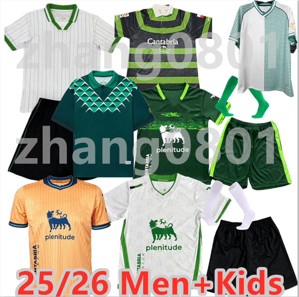 Santander 25 26 SULEIMAN Soccer Jerseys Men Racing de Santander VILLALIBRE ANDRES JEREMY SULEIMAN ANDRES Home Away for uniform men's and children's set football shirt