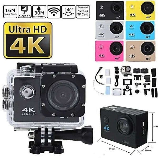 Ultra HD Waterproof Camera 2.0 Inch Camcorder Wide-Angle Cam DV Go Pro Car Motorcycle Sports Mini Action Accessories 26L0316