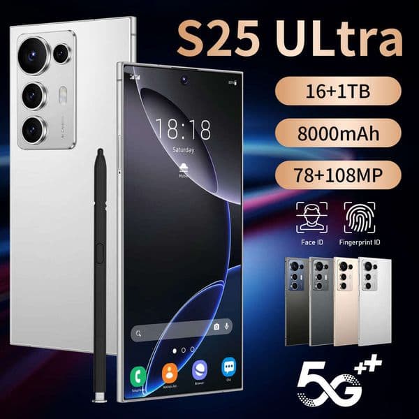 New cross-border mobile phone S25 Ultra global version 4+128G true 4G with built-in stylus 7.3inch Android smartphone