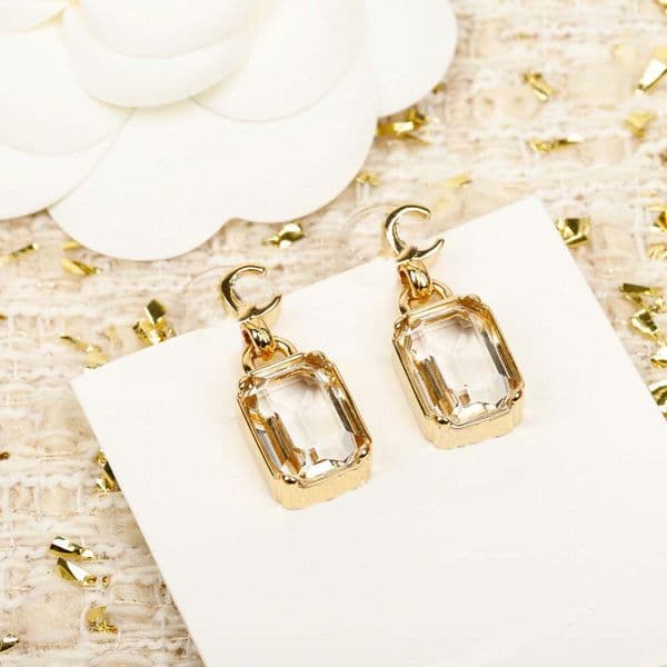 2026 Luxury quality charm drop earring with crystal beads in 18k gold plated have stamp simple design PS6440B