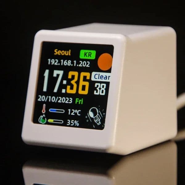 Cute Portable Smart Wifi Weather Station Display Temperature Humidity Time Alarm Clock Desktop Decoration 260312