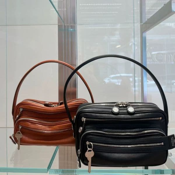 Leather bag swiss shoulder bags designer women camero bag bowling black brown casual multi-compartment outdoor messenger clutch bag stylish new xb217